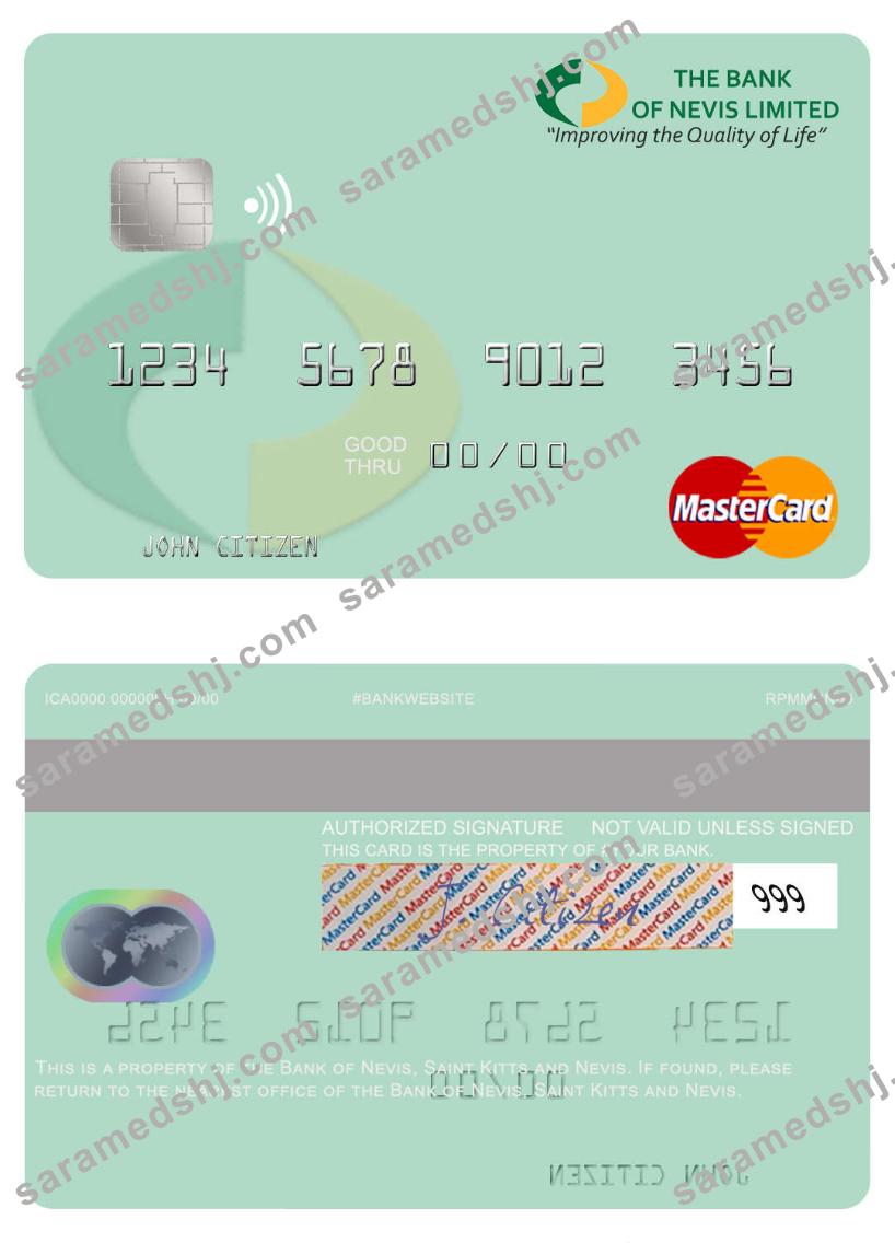 Saint Kitts and Nevis Bank of Nevis mastercard